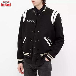 Chaqueta Varsity de Felpa de Algodón para Hombre, Chaqueta de Béisbol con Bordado Chenille para Hombre, Ropa de Calle de Invierno, Diseño Personalizado - Product Image 4