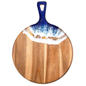 Mới đến cheeseboard với thiết kế thủ công độc đáo và xử lý sóng biển gỗ tếch và nhựa Epoxy thớt - Product Image 2