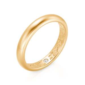 แหวนแต่งงาน Jeulia สำหรับผู้ชาย ลายสลักด้านใน ทำจากทอง 10K/14K/18K หรือแพลตตินัม - Product Image 2