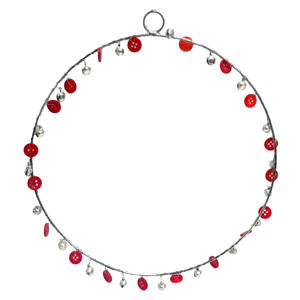 Ornement suspendu décoratif pour la maison cercle en fer/perles pour décoration de Noël fait à la main en vrac - Product Image 4