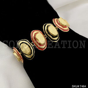 Bracelet de mode rouge et noir de concepteur fait à la main bijoux de bracelet de mode élégants personnalisés plaqués or - Product Image 3