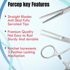 Fórceps de hemostato Crile, abrazadera de bloqueo quirúrgica de acero inoxidable, instrumento médico reutilizable para uso clínico - Product Image 5