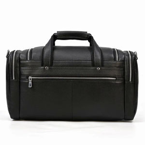 Bolso de lona de cuero de viaje para hombre 2025, portátil de cuero genuino ecológico de alta capacidad con cierre de cremallera reutilizable - Product Image 5