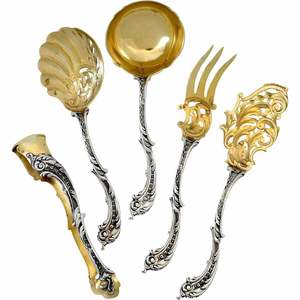 Service de couverts faits à la main de qualité supérieure taille personnalisée design argent plaqué or grossiste indien d'ustensiles de cuisine - Product Image 6