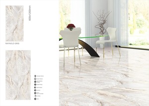 Raynold Gris Eiffel 600x1200mm Porcelana esmaltada pulida Azulejos de suelo gris 20mm para sala de baño al aire libre Centro comercial India's Cheap - Product Image 3