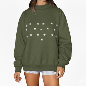 Sudadera Holgada de Cuello Alto para Mujer, Estilo Informal, para Otoño e Invierno, Top de Moda Urbana - Product Image 1