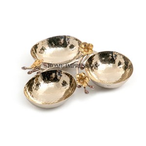 Cuencos para servir de aspecto único y lujoso chapado en oro de alta calidad con acabado de esmalte de color blanco y logotipo personalizado disponible - Product Image 5