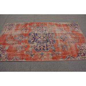 Alfombra turca Vintage diseño de retazos rojos y azules 4,1x9,4 pies tejido plano de lana de área grande para decoraciones de sala de estar - Product Image 3