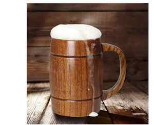 Tasse en bois fabriquée à la main pour café et thé avec un charme rustique large d'aspect naturel par Tradebyd - Product Image 1