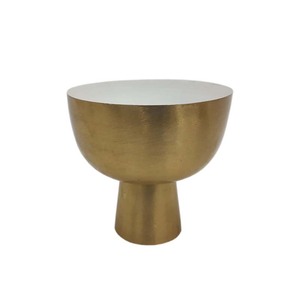 Cuenco para servir alimentos de forma redonda de madera esmaltada amarilla Acabado marrón para cuencos para servir de cocina y mesa y cuencos decorativos - Product Image 5