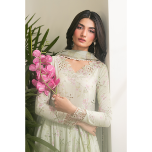 Conjunto de Traje para Mujer IZNIK-3PC con Dupatta de Seda Estampada y Pantalón, Vestido Estampado con Bordado-BIC-067 - Product Image 3