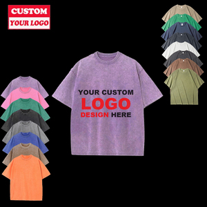 Heavyweight Cotton With Logo Stone Men Women Distressed T-<b>shirt</b> Tshirt Dtg Print Oversize <b>Black</b> Custom Vintage Acid Wash t <b>Shirt</b> - Product Image 2