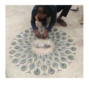 Material de madera duradero más vendido, estilo de diseño moderno, mármol de suelo con incrustaciones blancas naturales para decoración de suelo de hogar al aire libre - Product Image 2