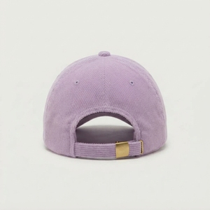 Casquette de baseball en velours côtelé lavande, 6 panneaux, réglable, unisexe, décontractée, printemps-été, logo personnalisé, vente en gros, usine OEM, casquette vintage - Product Image 3