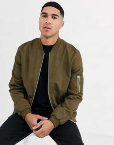 Coupe-vent de haute qualité fermeture éclair complète plaine vierge kaki veste personnalisée vol vestes réversibles - Product Image 2