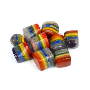 Sept Chakra cristal dégringolé pierre Agate pierre précieuse Reiki guérison en vrac galet sculpté Technique approvisionnement en gros - Product Image 4