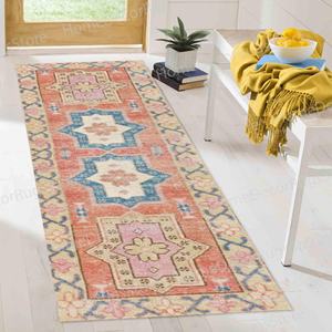 Alfombra con Estampado de Patrones Geométricos - Diseño Azteca y Navajo Moderno, con Pelo Suave - Product Image 1