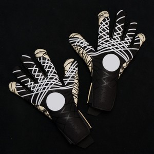 Gants de gardien de but de football professionnels en latex 4 mm unisexes, respirants, à doigts entiers, avec sangle de poignet réglable, imperméables, fermeture à lacets - Product Image 1