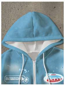 Mens embroidered oversized <b>zip</b> <b>up</b> <b>hoodie</b> streetwear casual wear design with premium heavy fabric and modern fit - Product Image 5