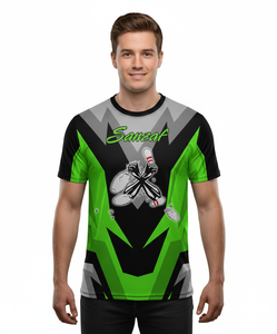 Maillots et hauts de football en polyester imprimés par transfert thermique, chemise personnalisée en sublimation pour hommes, coupe ample, séchage rapide, col rond - Product Image 1