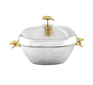 Chauffe-plats/casserole/marmite en acier inoxydable enduit d'émail de couleur bleue avec porte-cuillère-pour restaurants, buffets, hôtel - Product Image 3