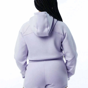 Ensemble sweat-shirt et pantalon de survêtement pour femme avec logo personnalisé imprimé, motif uni ample, style décontracté d'hiver - Product Image 3