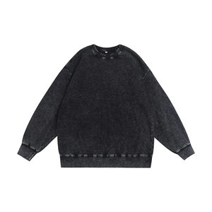 Sweat-shirt à col rond pour homme vintage de haute qualité, en molleton français délavé à l'acide, 100% coton, impression personnalisée, doublé, vente en gros, printemps - Product Image 4