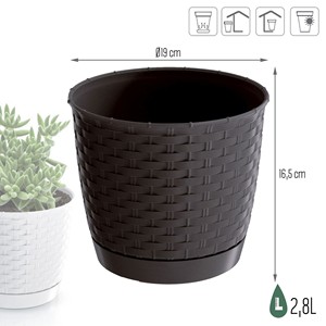 RATOLLA ROUND 2.8L. pot de fleurs, dimensions (mm) 190x190x165, couleur ocre foncé - Product Image 3