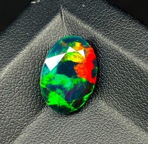 Top Grade Vivid Oval Cut Ethiopian Natural Black <b>Opal</b> Faceted Stone for Jewelry Making - Product Image 2