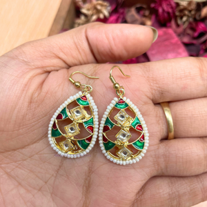 Nueva llegada 20204 trabajo de esmalte de diseñador con cuentas de perlas pendientes colgantes para mujeres y niñas Jhumkas joyería para bodas - Product Image 4