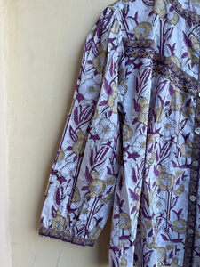 Blusa de algodón hecha a mano con manga larga para mujer Top de viaje con bordado floral - Product Image 3