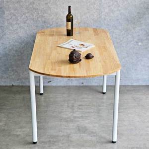 OMA II HBOM216 Minimalist Design 160x80cm Oval Wood and Iron <b>Table</b> - Product Image 5