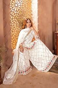 Nouveau concepteur indien pakistanais fête porter haut Sharara Plazzo Dupatta-réversible lourd Chinon soie élégant élégant mariage Diwali - Product Image 3