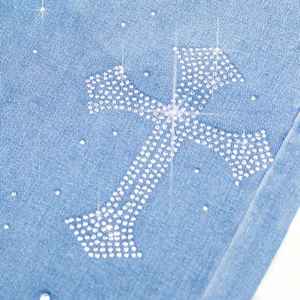 Shorts en jean streetwear pour hommes, jeans vintage personnalisés en coton brut avec fermeture éclair, shorts en jean personnalisés pour hommes avec strass, shorts en jean - Product Image 4