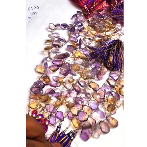 11 brins d'amétrine naturelle 6-10mm perles de briolette de forme fantaisie 1075 Ct Lot 9 pouces de longueur Iroc ventes perles de pierres précieuses amétrine - Product Image 1