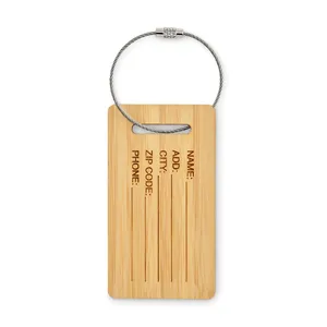 Étiquette de bagage en bambou MIO, lanières promotionnelles personnalisées, gadget - Product Image 3