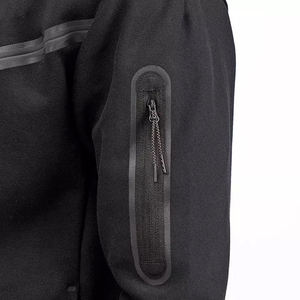 Survêtement de Sport en coton blanc uni pour homme, survêtement en coton personnalisé à fermeture éclair, Top tendance - Product Image 3