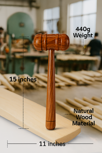 Mahaplay Batte d'entraînement de cricket en bois fabriquée à la main pour la pratique essentielle des coups - Product Image 2