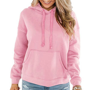 womens oversized long sleeve hoodie custom cotton fleece pullover streetwear fashion - Product Image 1