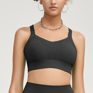 Soutien-gorge de sport rembourré athlétique solide grande taille soutiens-gorge de yoga Longline recadrée confortable sans armatures pour les femmes prix de gros - Product Image 2