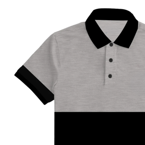 Camisa Polo Gris y Negra para Hombre, Diseño Elegante de Dos Tonos, Ropa Casual Cómoda para Uso Diario, Camisa de Algodón de Alta Calidad - Product Image 4