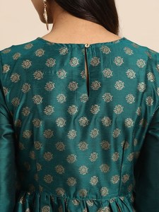 Vestido Maxi de Manga Larga con Cuello Redondo para Mujer, Estilo Flare, Tela Suave de Poliéster, Motivos Étnicos, Calidad de Exportación, Gran Venta - Product Image 6