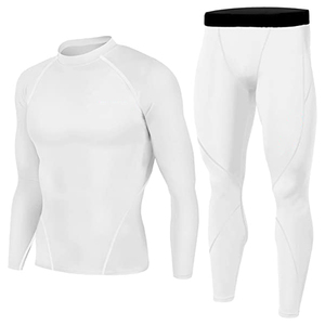 Conjunto de compresión de entrenamiento para hombres Leggings transpirables sin costuras con servicio OEM para ejercicio de entrenamiento y conjunto de yoga para correr - Product Image 1