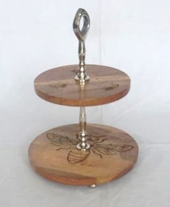 Soporte para cupcakes de madera marrón, plato de exhibición de postre, plato de decoración para servir para fiesta, boda, cumpleaños, Baby Shower, celebración en casa - Product Image 6