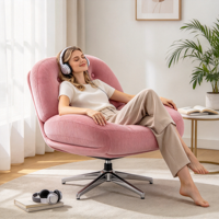 Fauteuil d'appoint pivotant moderne capitonné en velours pour salon et chambre à coucher