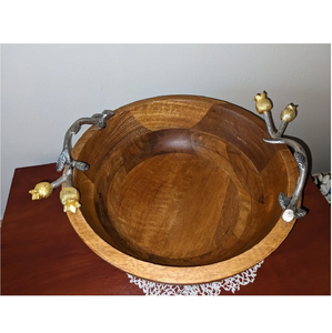 Ensemble de service de bol de noix de fruits secs d'aspect simple et attrayant avec plateau en bois 3 pièces en acier inoxydable disponibles à faible coût - Product Image 3