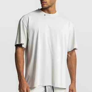 Camiseta de gran tamaño al por mayor | Camiseta de calle lavada con hombros caídos | Camiseta de moda con diseño de logotipo personalizado de alta calidad para hombre - Product Image 5