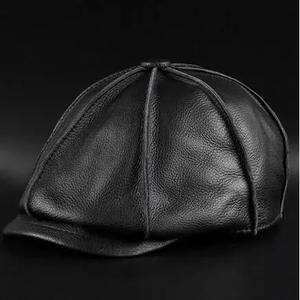 Livraison gratuite 2017 hiver et printemps hommes/femmes flambant neuf en cuir véritable noir/Brwon Cowboy casquettes qualité chapeau en peau de vache - Product Image 5
