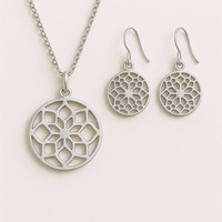 Collier boucles d'oreilles en acier inoxydable plaqué or style arabe islamique personnalisé