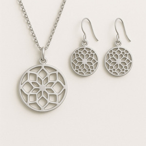 Collar de acero inoxidable pendientes personalizados estilo árabe islámico chapado en oro PVD - Product Image 4